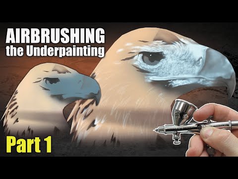Видео: Узнайте, как нарисовать орла аэрографом. Часть 1 / Подмалевок