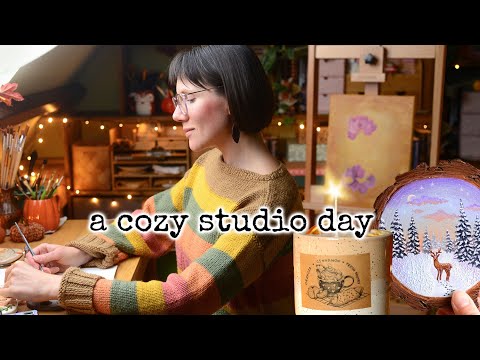 Видео: Уютный ноябрьский день в студии: неспешная утренняя рутина, изготовление свечей, роспись акрилом ...