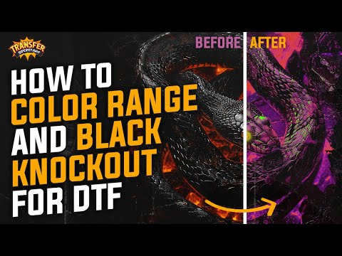 Видео: Как использовать цветовой диапазон Black Knockout и Halftones Lava Snake