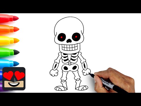 Видео: Как нарисовать скелета на Хэллоуин