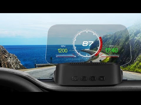 Видео: Автомобильный проектор лобового стекла HUD, при помощи GPS или OBDII