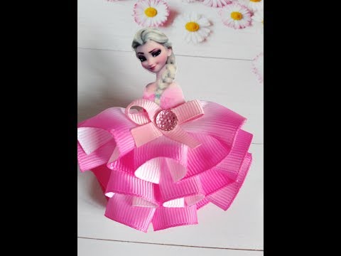 Видео: Пышное платье для Эльзы (Frozen) с шаблоном и без канзаши мк