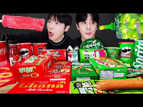 Видео: АСМР МУКБАНГ | красная еда против зеленой! медовое желе, конфеты, десерты, круглосуточный магазин