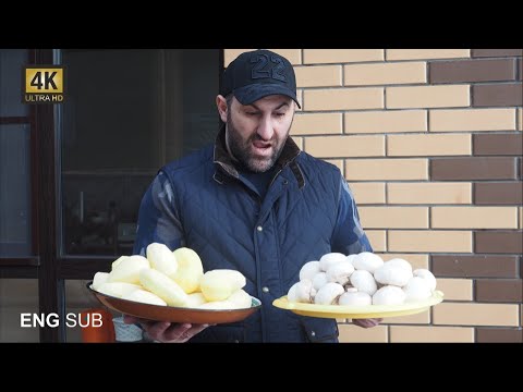 Видео: КАРТОШКА с ГРИБАМИ. КАК ИСПЕЧЬ ХЛЕБ. ТАНДЫР. ENG SUB картошкасгрибами