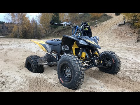 Видео: На квадриках по лесу   Yamaha YFZ450R, YFM700/ CRASH  Honda TRX700/ Kawasaki KFX450/ moto Aprilia.