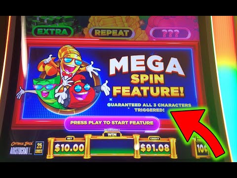 Видео: Мне выпала суперредкая функция Mega Spin (все три гарантированы)! @DelawareParkCasino