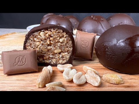 Видео: Просто смешай арахис и мёд. Вкусные конфеты из двух ингрединтов. Без выпекания. Без желатина.