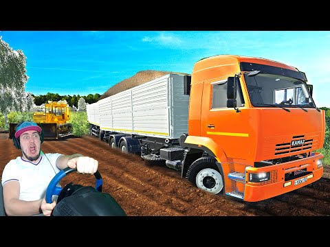 Видео: КАМАЗ ЗАСТРЯЛ НА ГРУНТОВОЙ ДОРОГЕ - ВЫТАСКИВАЕМ FARMING SIMULATOR 19