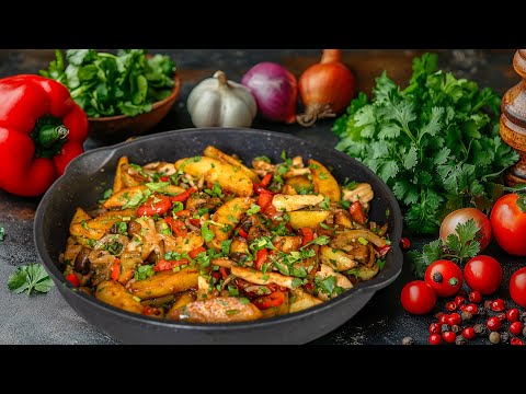 Видео: Картошка с мясом и грибами по-грузински. Оджахури с мясом