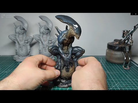 Видео: Лепка Ксеноморфа / Чужой / Sculpting Alien / Polymer Clay Xenomorph / Molding statue