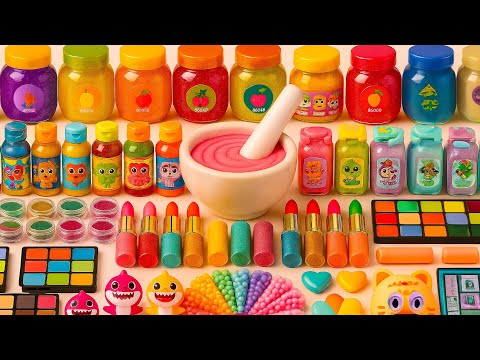 Видео: Удовлетворяющий DIY слайм ASMR | Смешивание розовой косметики и блёсток в глянцевый слайм