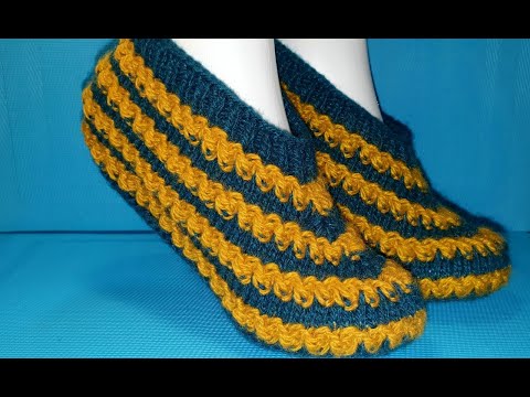 Видео: #417. ТАПОЧКИ НА ДВУХ СПИЦАХ. ОЧЕНЬ КРАСИВО И ТЕПЛО. МАСТЕР КЛАСС.  Knitted slippers. Master class