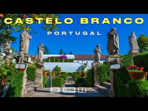 Видео: Каштелу-Бранку Португалия 4K 🇵🇹 : Это очень красивый город, Сад Епископского дворца