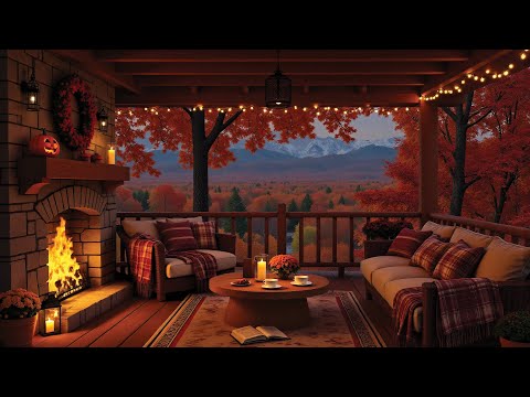 Видео: Нежный Фортепианный Джаз И Тёплый Потрескивающий Камин 🍂 🎹 Умиротворяющий Осенний Пейзаж На Кры...