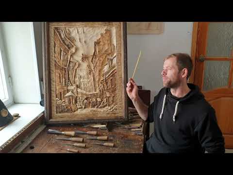 Видео: Резьба в плоскостях. Обзор картины Питерский дворик.