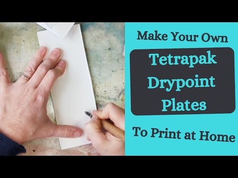 Видео: Ручная печать пейзажного искусства с помощью пластин Tetrapak Drypoint