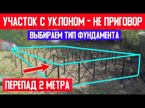 Видео: УЧАСТОК С УКЛОНОМ В 2 МЕТРА! Выбираем тип фундамента для загородного дома. Построй Себе Дом.