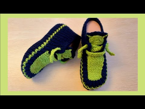 Видео: Ботинки-Носки  для Мужчин  спицами.Авторская  работа.