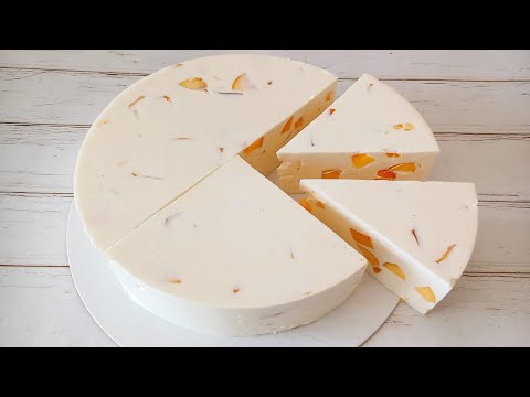 Видео: Творожный торт с персиками без выпечки.