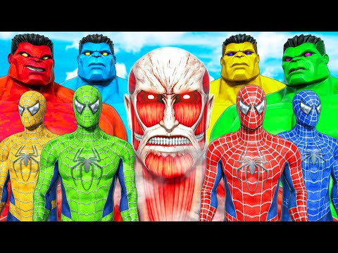 Видео: КОМАНДА ЧЕЛОВЕКА-ПАУКА И КОМАНДА ХАЛКА ПРОТИВ АТАКИ ТИТАНОВ — СУПЕРЭПИЧЕСКАЯ БИТВА | KjraGaming