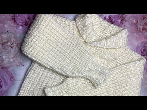 Видео: Часть 1. Зимний детский комплект, джемпер, описание вязания