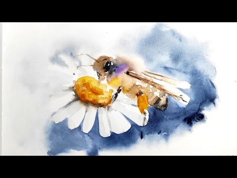 Видео: Мастер-класс #80 Пчела акварелью