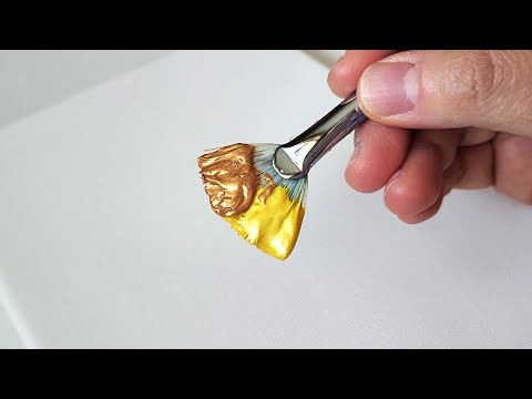 Видео: Как нарисовать золотую елку / Акриловая роспись для начинающих с рисования