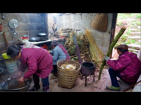 Видео: Сельская семья готовить огромную еду для китайского Нового года | Традиционная деревенская жизнь