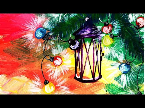 Видео: Как нарисовать Новогодние фонарики гуашью. Мастер класс, рисуем Новый год красками, поэтапно.