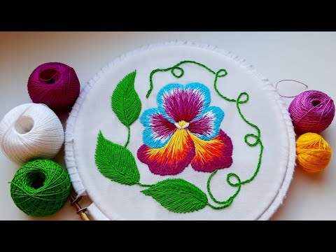 Видео: Вышивка гладью для начинающих. Первые шаги. Урок 5. Stitch embroidery for beginners. Lesson 5.