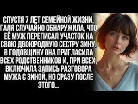 Видео: Через 7 лет брака Галя узнала, что муж переписал участок на двоюродную сестру Зину. Но когда она…