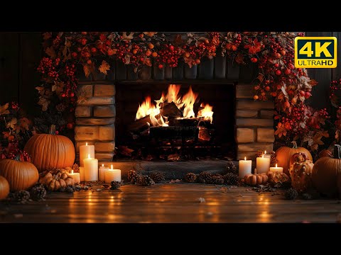 Видео: 🕯️ Осенний вечер у камина (4K) 🔥 Свечи и уютное потрескивание