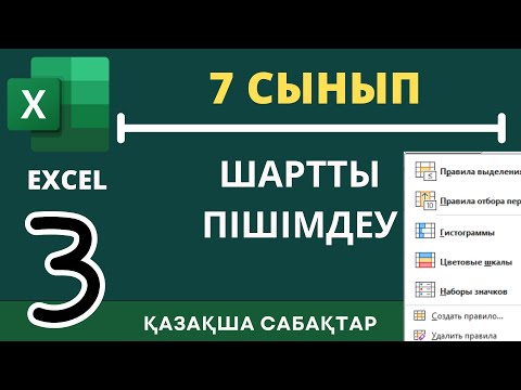 Видео: 3 сабақ. Шартты пішімдеу