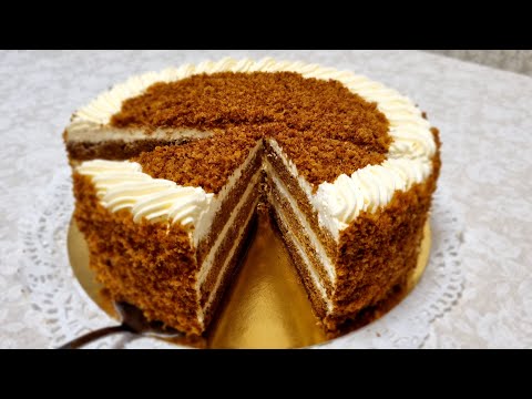 Видео: Торт Медовичок. Лёгкий  крем на сливках и сметане  / Honey cake