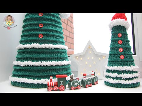 Видео: 🎄ЁЛОЧКА из плюшевой пряжи за 1 час (крючком)⛄