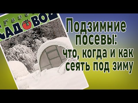 Видео: Подзимние посевы: что, когда и как сеять под зиму