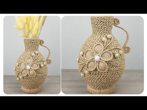 Видео: DIY Оригинальная Ваза Кувшин из Джутовой Шпагата