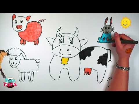 Видео: Рисуем домашних животных вместе с Супер Татой - Рисунки для малышей!