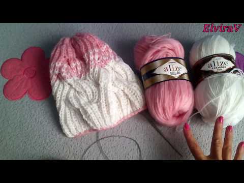 Видео: Шапка с воздушными косами вкруговую/Вязание спицами/Мастер-класс