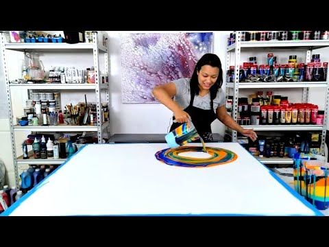 Видео: Это БОЛЬШОЕ! Сумасшедшие цвета и красивый дизайн! - Акриловая живопись