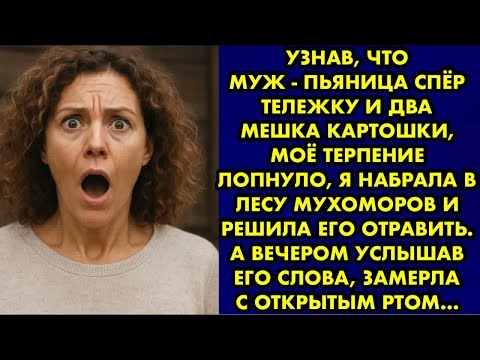 Видео: Муж - пьяница спёр тележку и два мешка картошки, моё терпение лопнуло, я набрала в лесу мухоморов
