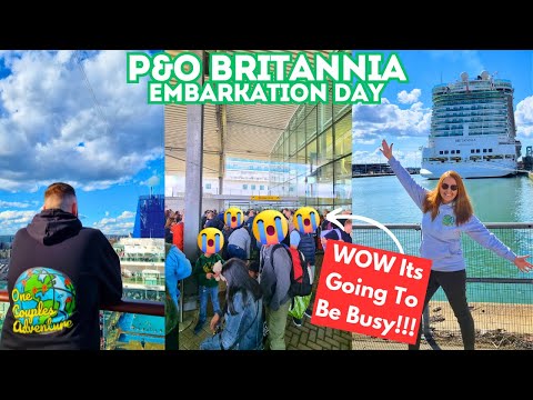 Видео: Процесс посадки на лайнер P&O Britannia — первые впечатления о судне и люди уже стонут!
