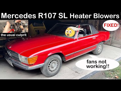 Видео: Вентилятор отопителя Mercedes R107 ведет себя странно: периодически возникает неисправность и пер...
