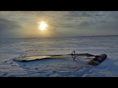 Видео: Снежный виндсерфинг