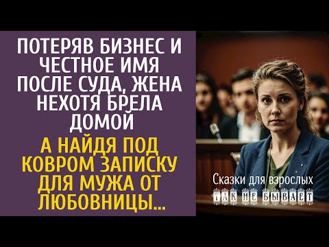 Видео: Потеряв бизнес и честное имя после суда, нехотя брела домой… А найдя под ковром записку от любовницы