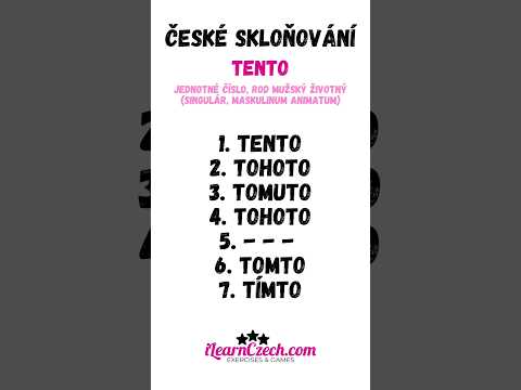 Видео: Umíte skloňovat slovo TENTO? (mužský životný, s příklady vět) #czechdeclensions #чешскиесклонения