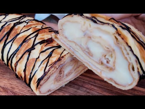 Видео: РАЗ, ДВА и вкусный ДЕСЕРТ ГОТОВ! РУЛЕТ с заварным кремом на любой праздник!