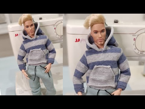 Видео: Как сшить худи для Кена из носка? Используем  весь носок без остатков.