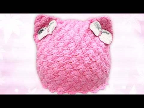 Видео: ШАПКА-КОШКА, с КОШАЧЬИМИ УШКАМИ, вязание крючком.
