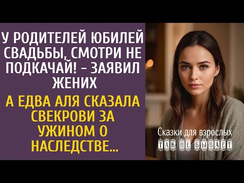 Видео: У родителей юбилей свадьбы, не подкачай! - заявил жених… А едва Аля сказала свекрови о наследстве…